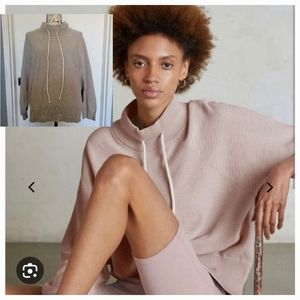 Varley Maceo Ribbed Knit‎ Mock Neck Drawstring Boxy Sweater Pullover Medium